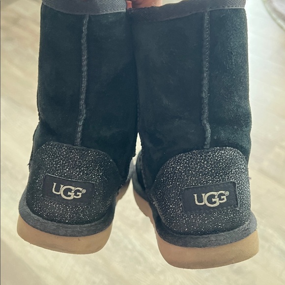 UGG Black Glitter Boots little girl size 1 age 7-8 years old - Picture 2 of 5
